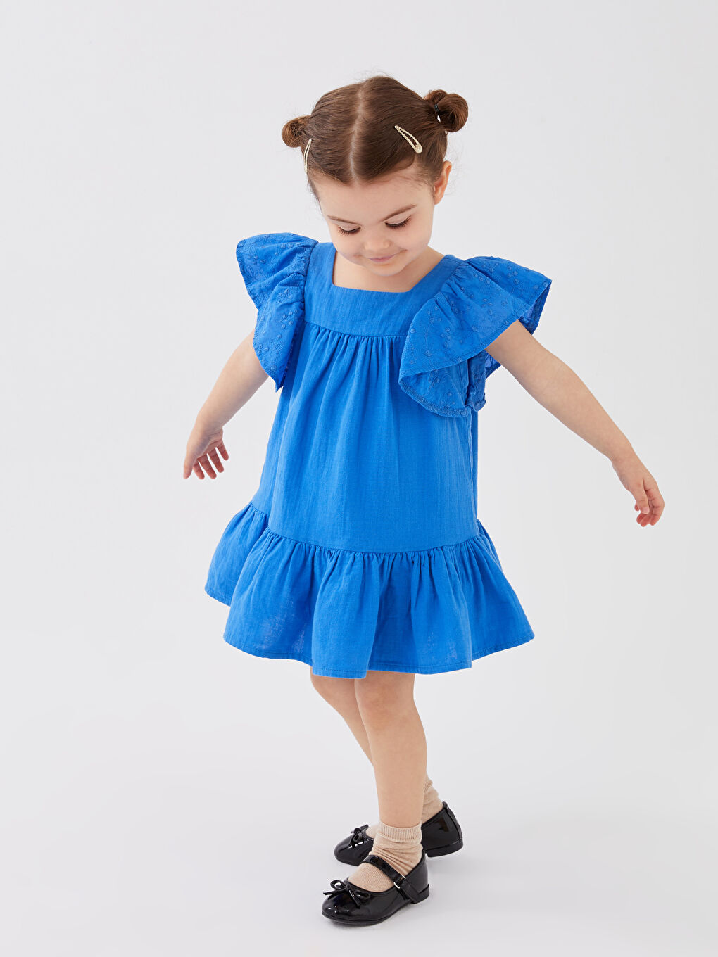 Square Neck Strappy Baby Girls Dress -S3BS47Z1-H2B