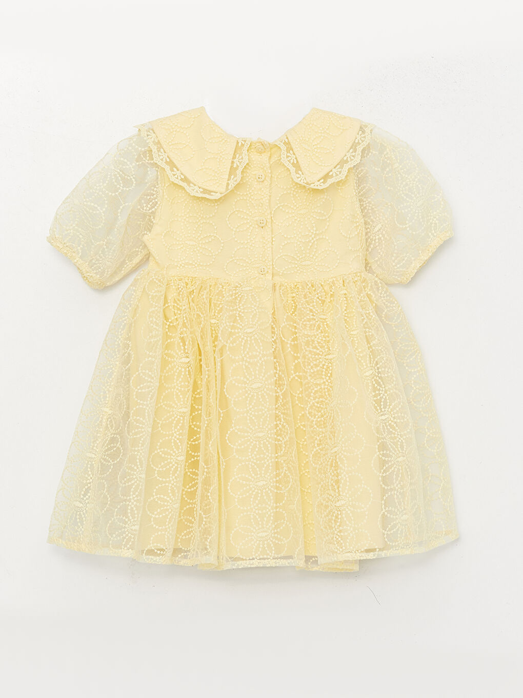 LCW baby Бебешка Рокля с Дантела, Къс Ръкав и Яка -S3BS54Z1-FEZ