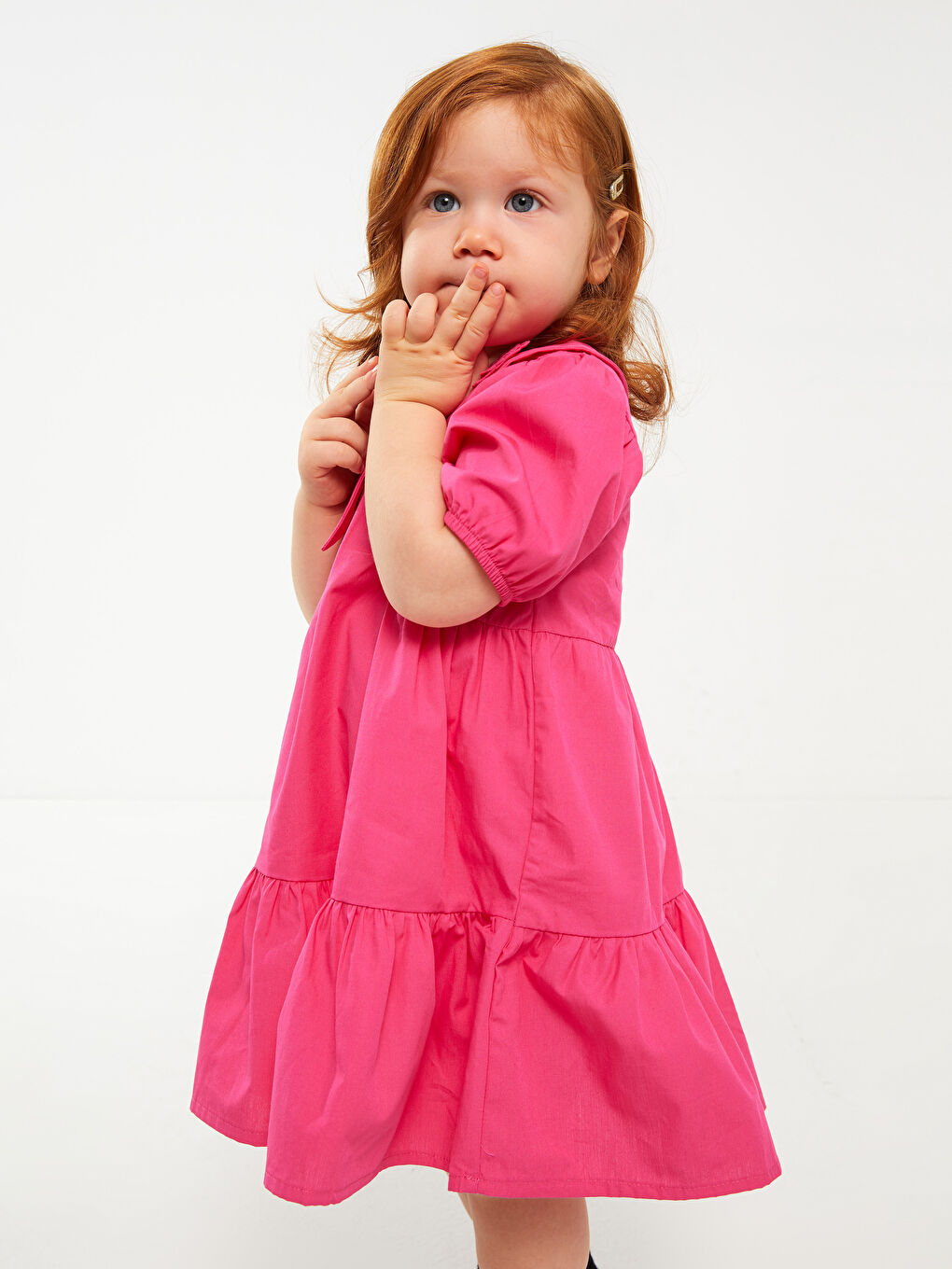 Shirt Collar Short Sleeve Embroidery Detailed Baby Girl Dress -S3BS57Z1-GZ6