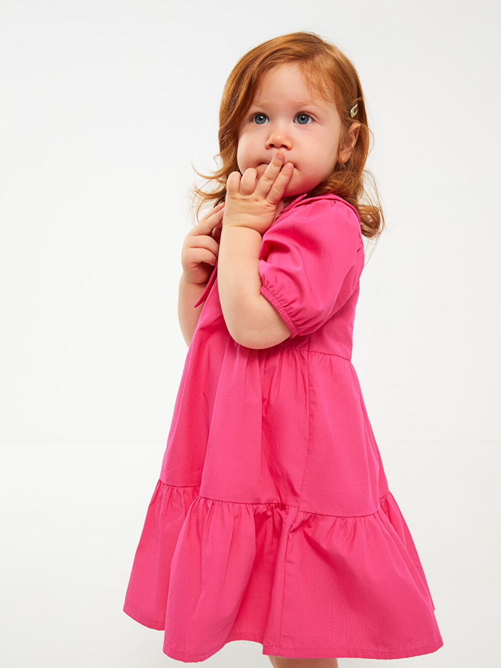 Shirt Collar Short Sleeve Embroidery Detailed Baby Girl Dress -S3BS57Z1-GZ6