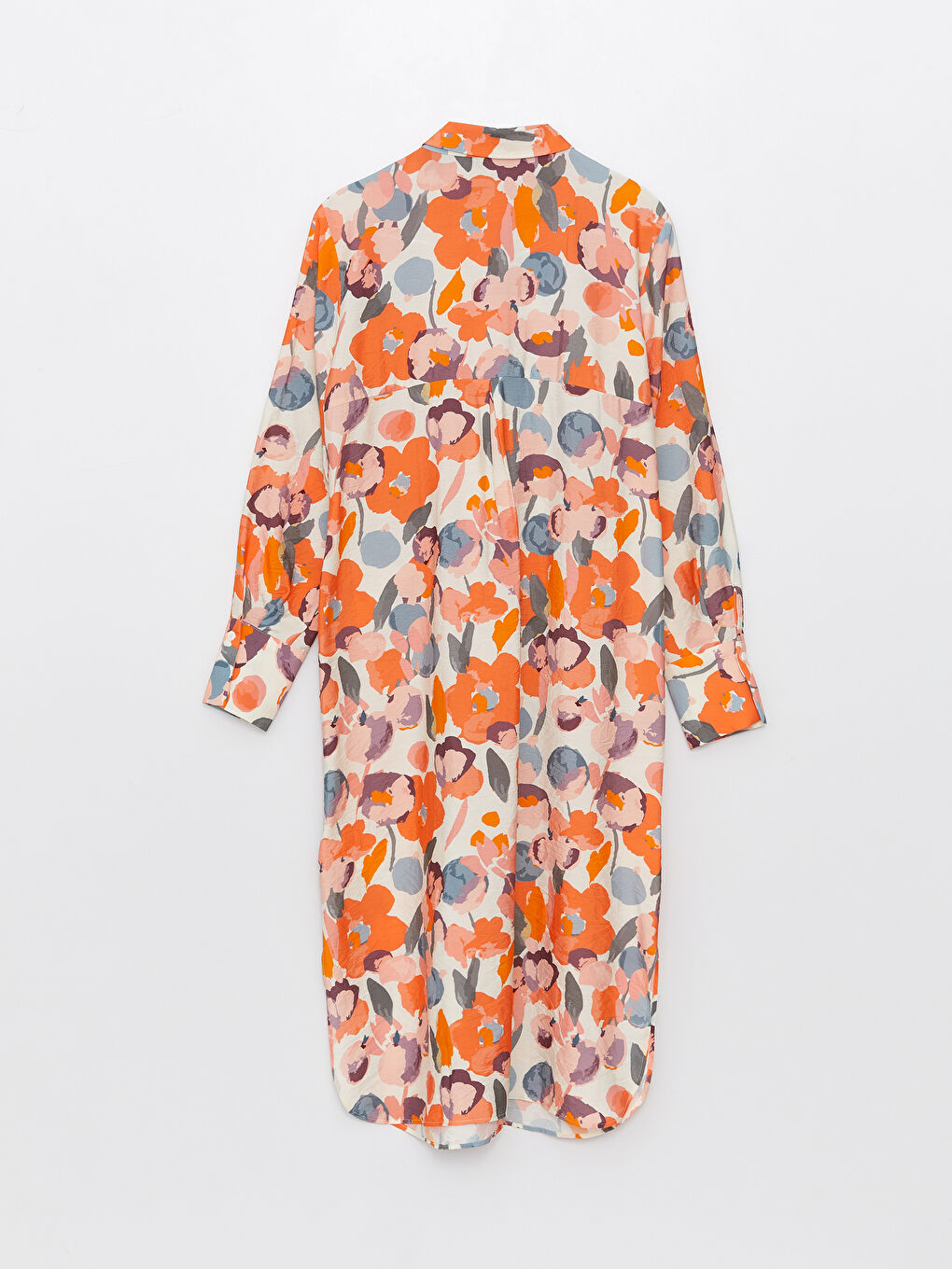 Turuncu Desenli Kadın Gömlek Tunik-5