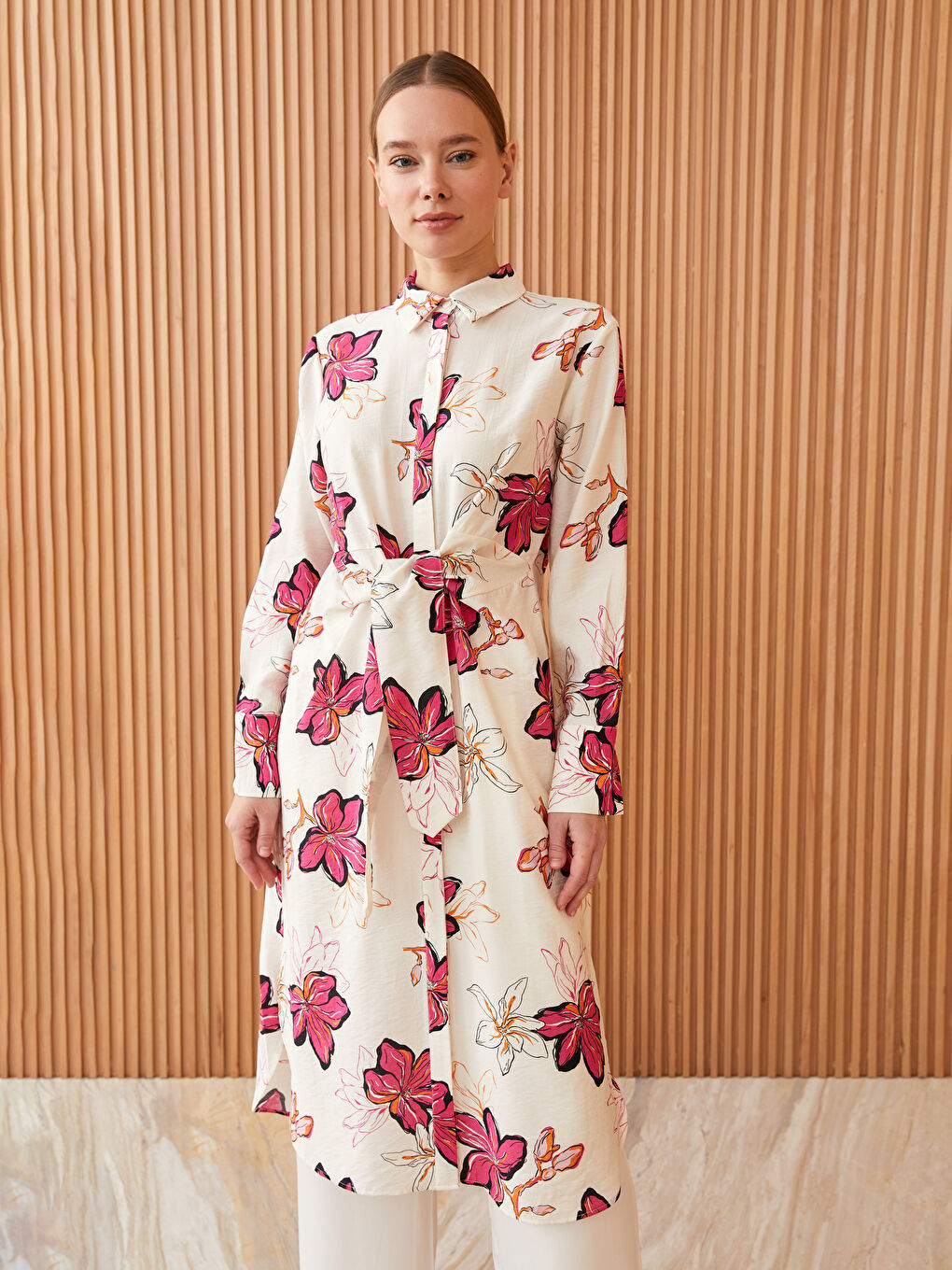 Patterned Women's Shirt Tunic-1