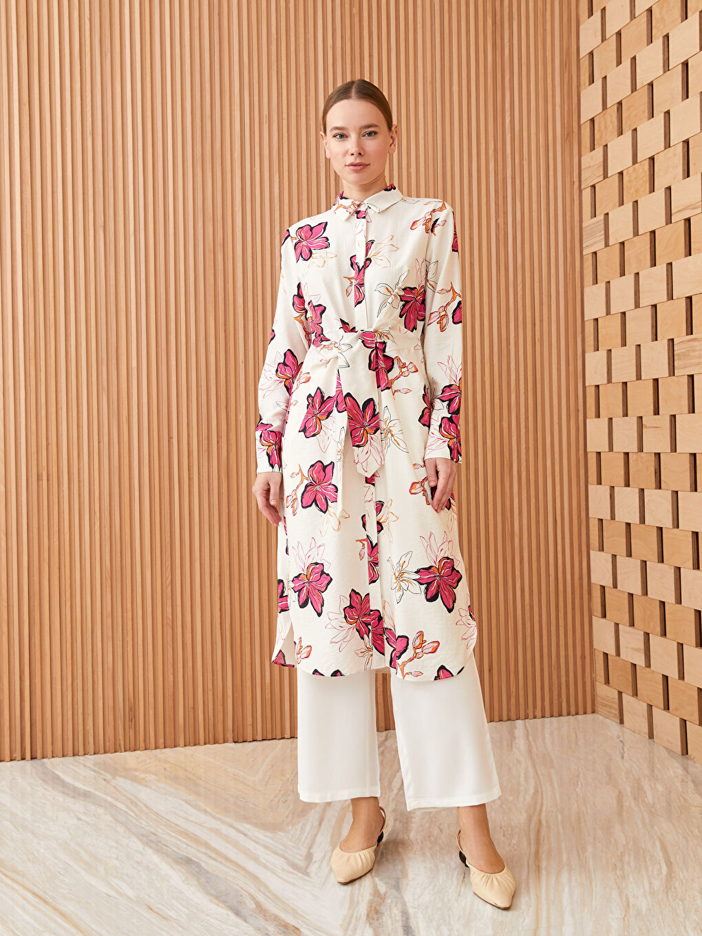 Patterned Women's Shirt Tunic-2