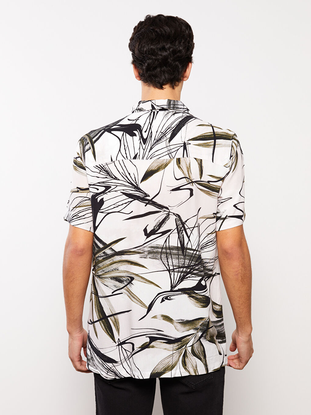 XSIDE Regular Fit Short Sleeve Patterned Viscose Men's Shirt -S3BS71Z8-LS6