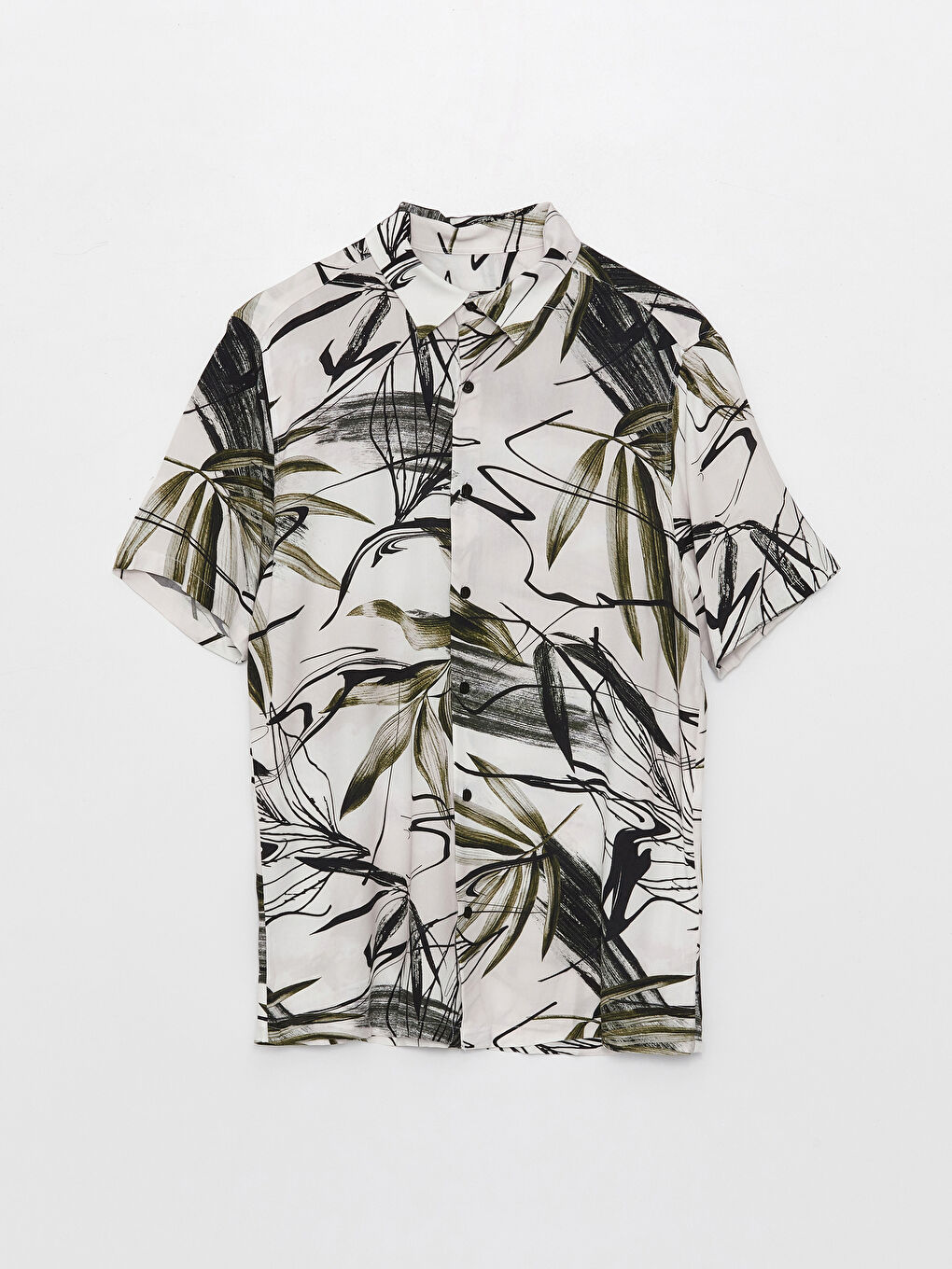XSIDE Regular Fit Short Sleeve Patterned Viscose Men's Shirt -S3BS71Z8-LS6