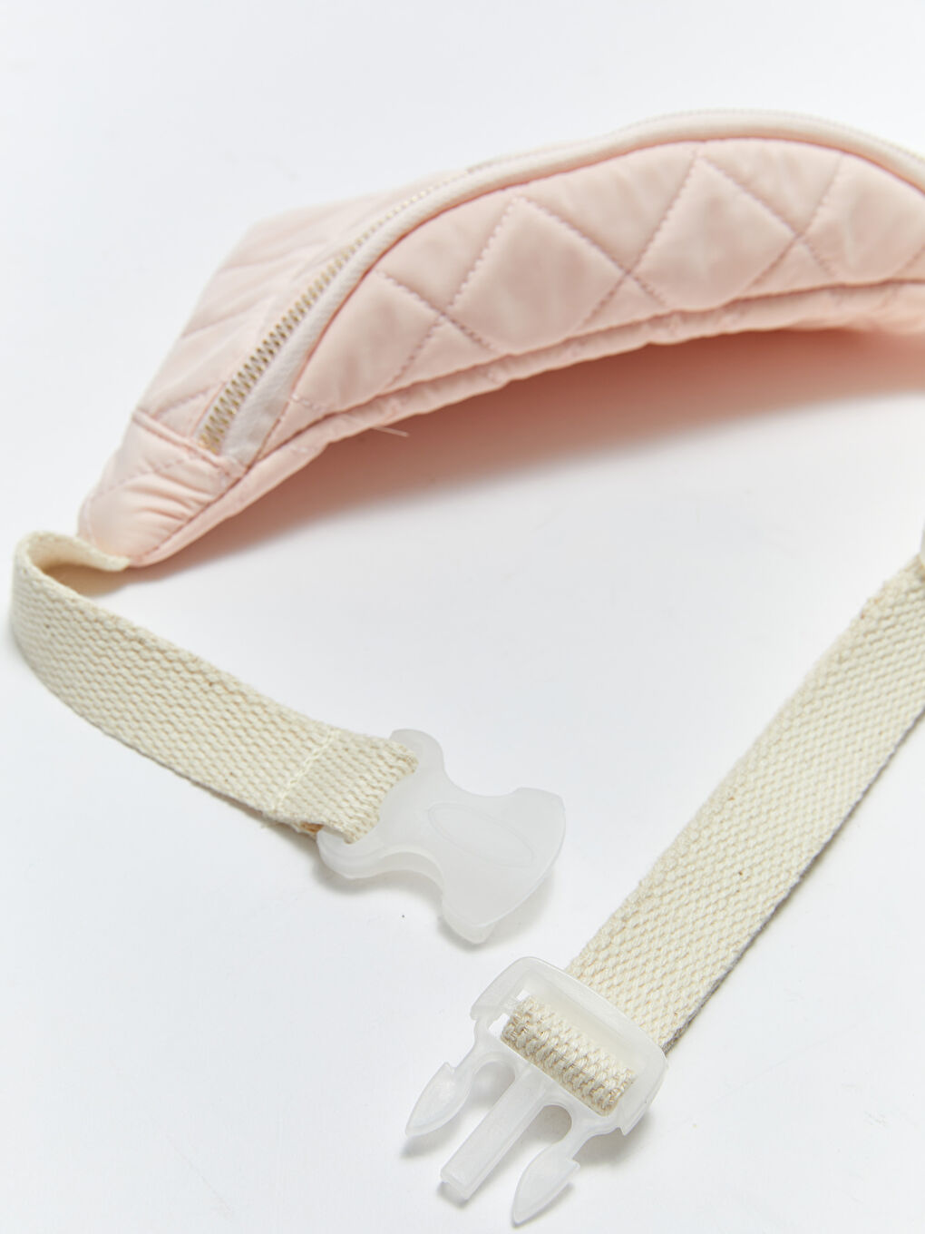 Pembe Etiket Detaylı Kapitoneli Kız Çocuk Bel Çantası-3