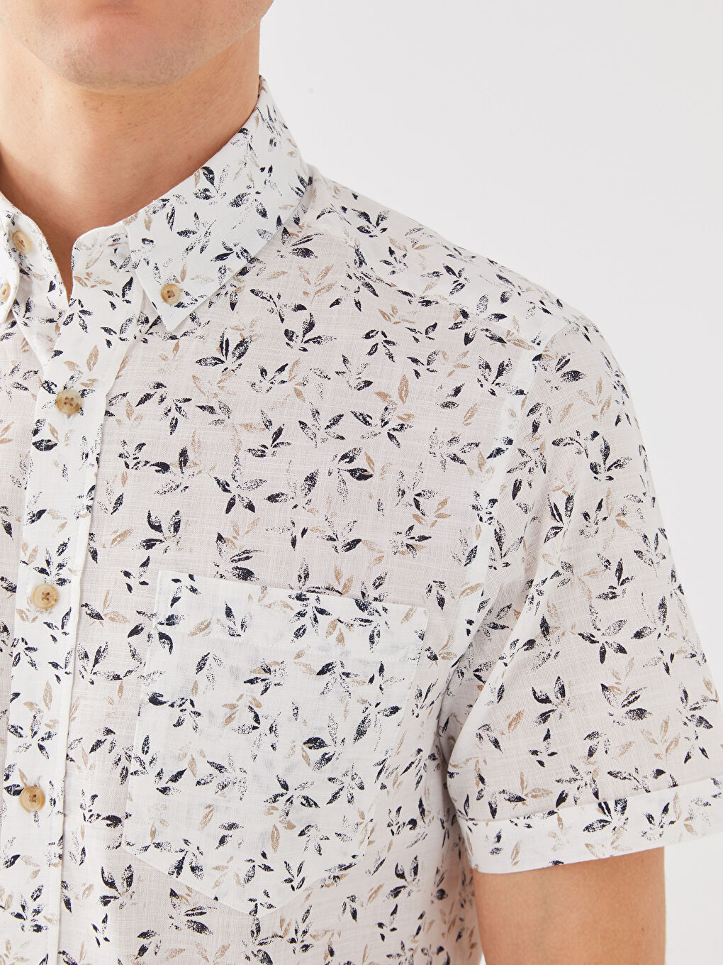 Cămașă Regular Fit cu Mânecă Scurtă, Modelată, din Poplin pentru Bărbați-3