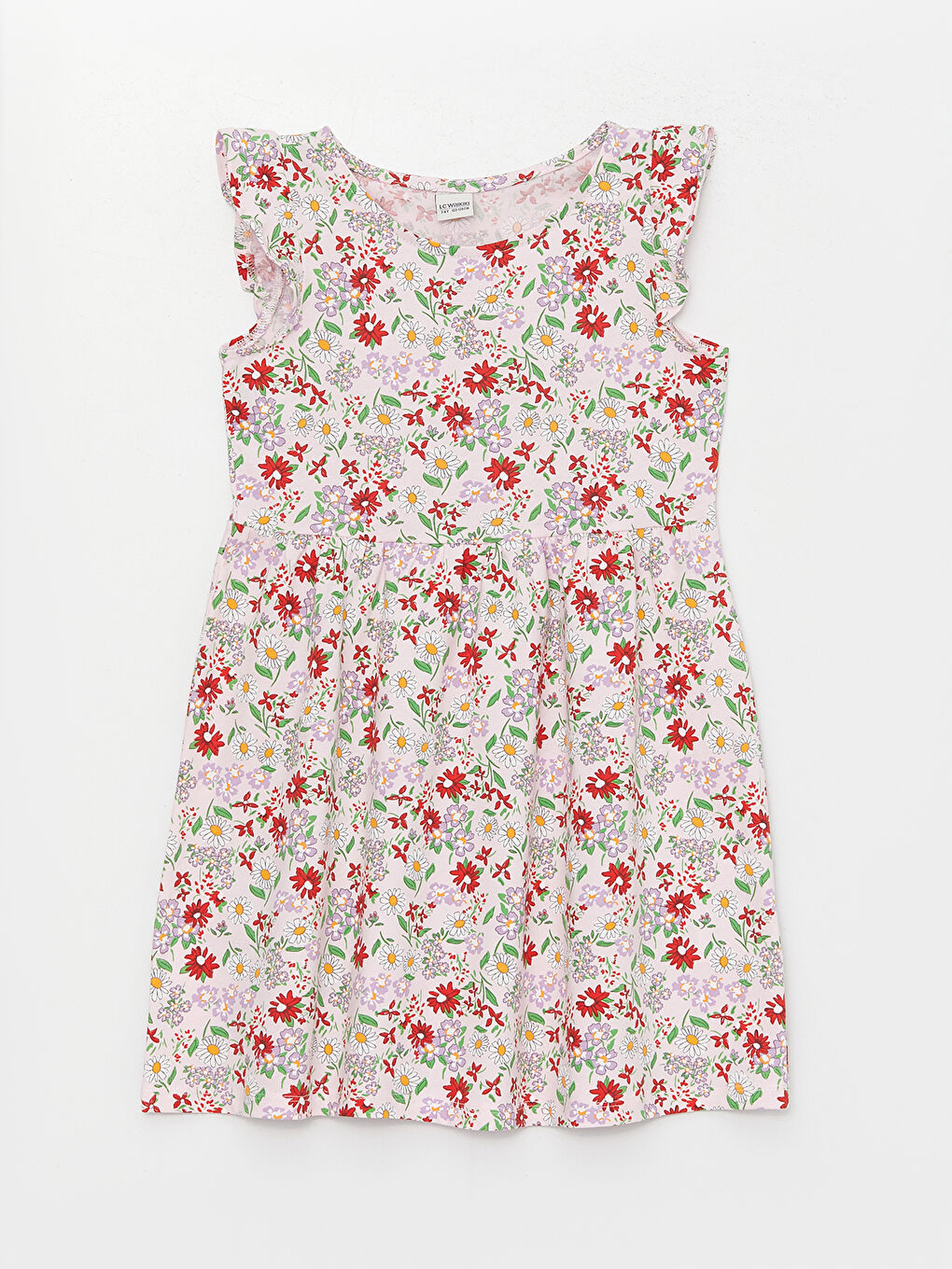 LCW Kids Crew Neck Patterned Girls' Dress -S3BT07Z4-LT4 - LC