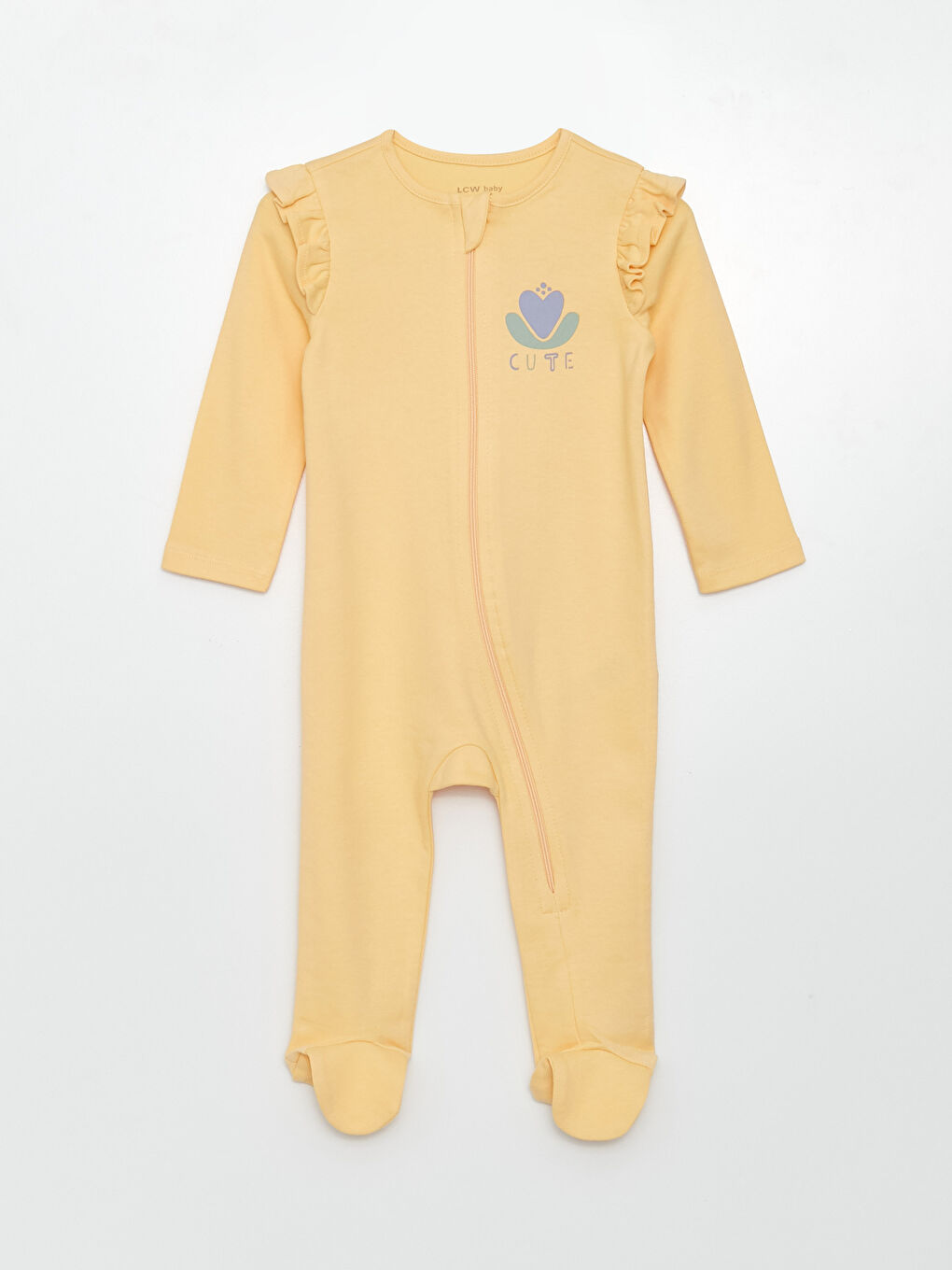 Crew Neck Printed Cotton Baby Girl Jumpsuit 2 Pieces-1