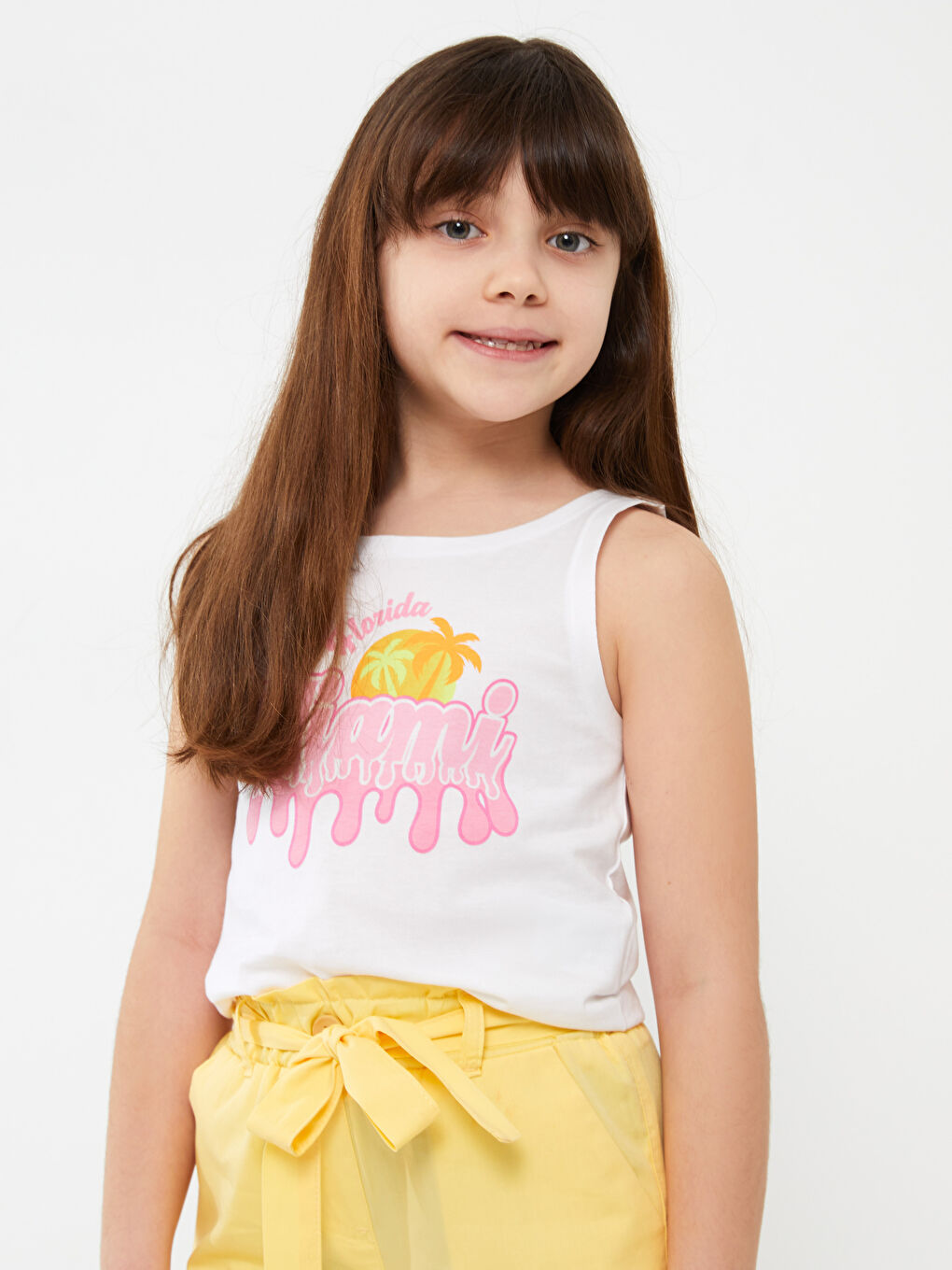 Майка с круглым вырезом и принтом для девочек-1