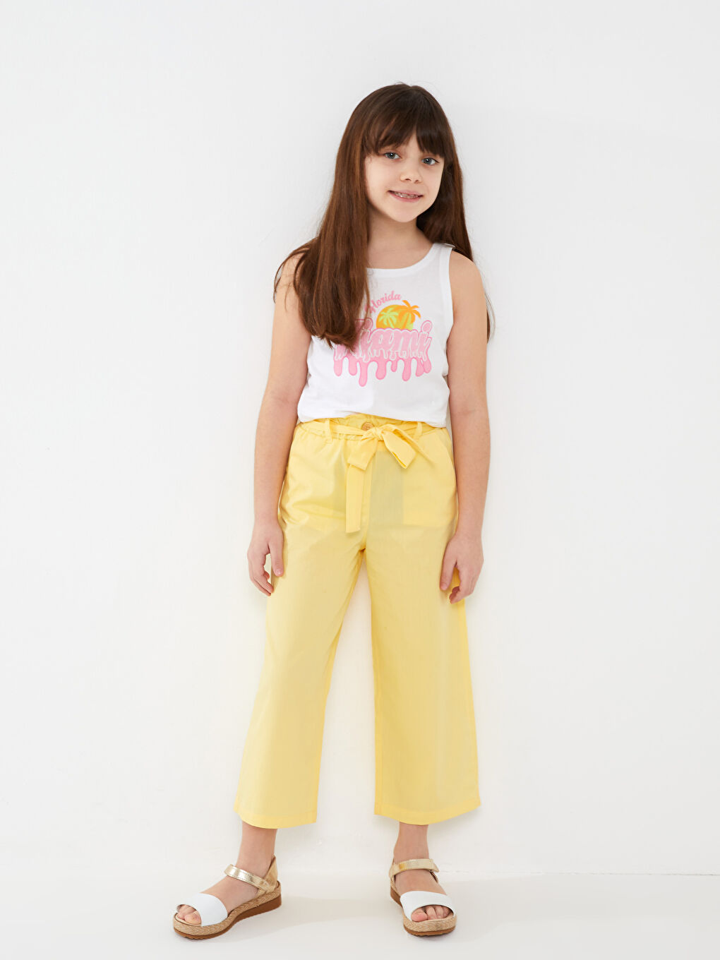 Майка с круглым вырезом и принтом для девочек-3