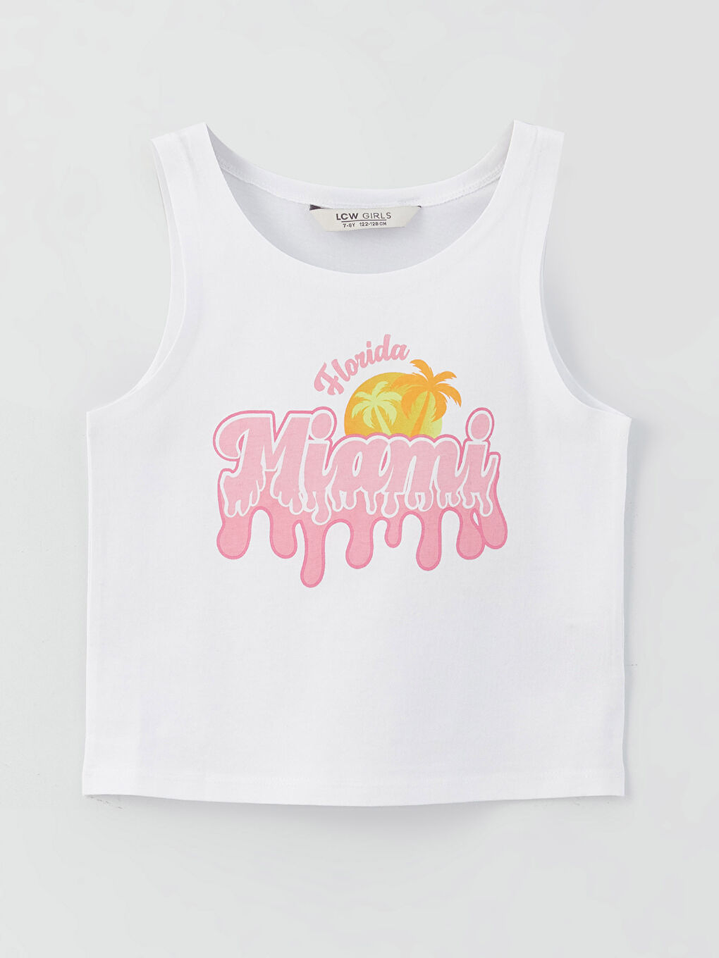 Майка с круглым вырезом и принтом для девочек-4