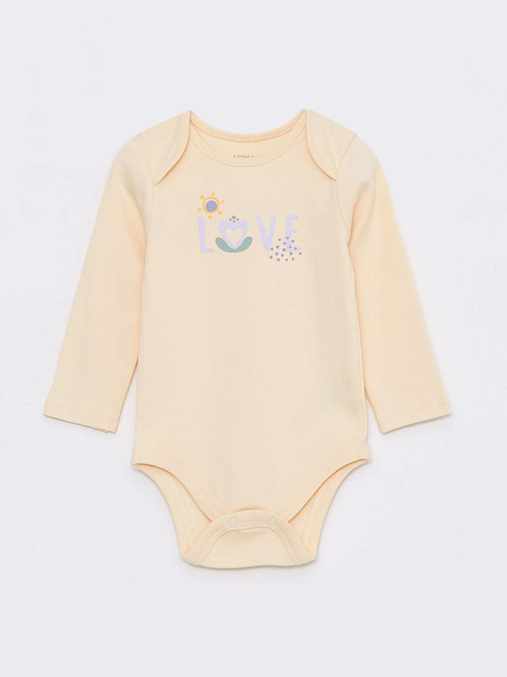 Bej Bisiklet Yaka Baskılı Kız Bebek 3'lü Takım-1