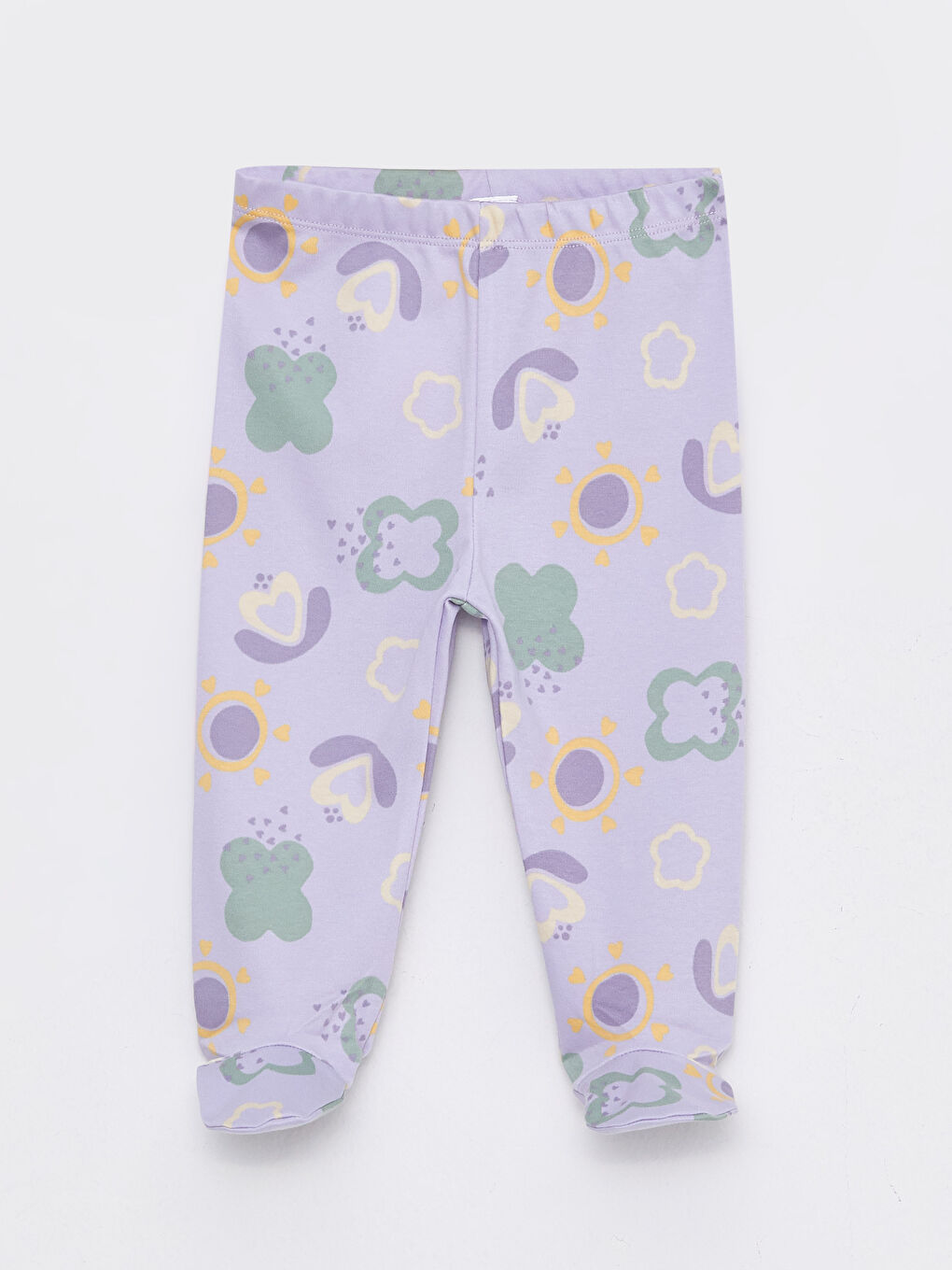 Bej Bisiklet Yaka Baskılı Kız Bebek 3'lü Takım-2