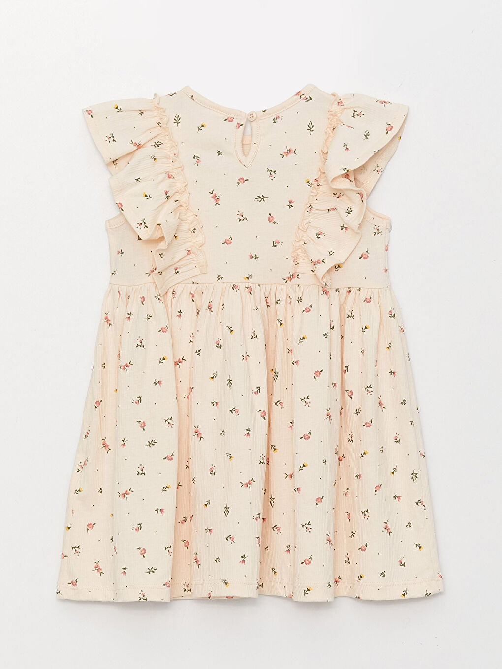 Rochie imprimată pentru bebeluși fete cu guler rotund-1