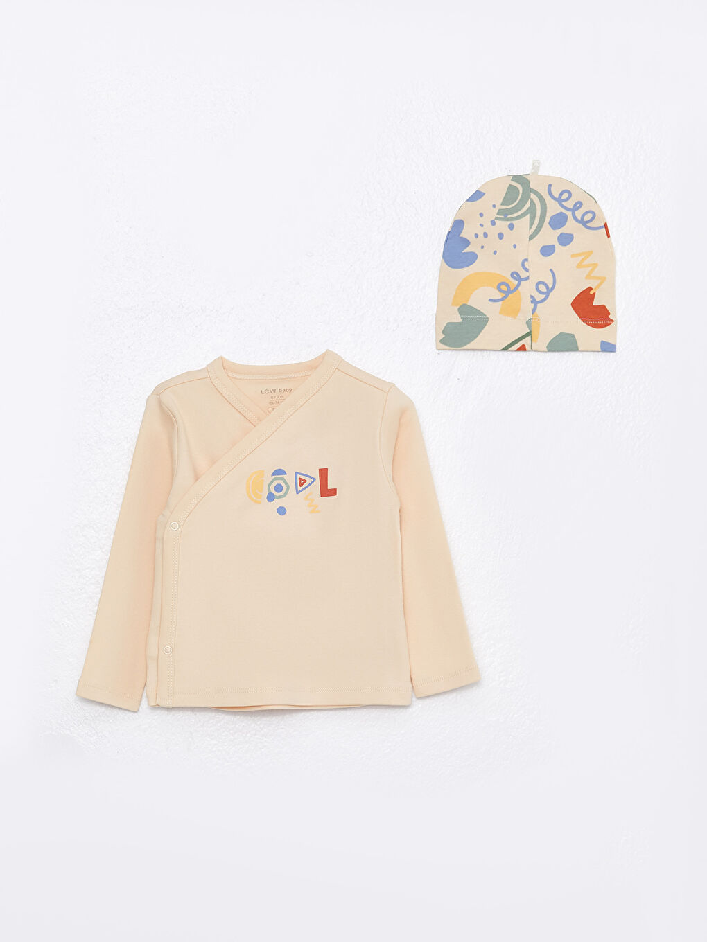 V Neck Long Sleeve Printed Baby Boy 3 Pieces Set-1