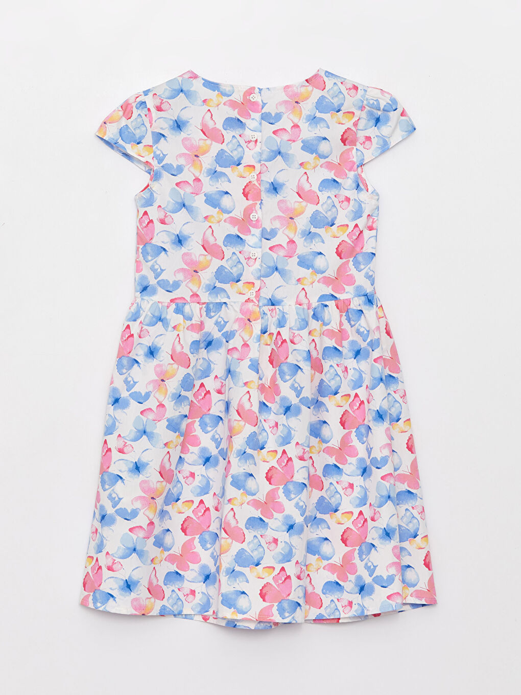 Robe à Col Rond à Motifs à Manches Courtes pour Filles-1