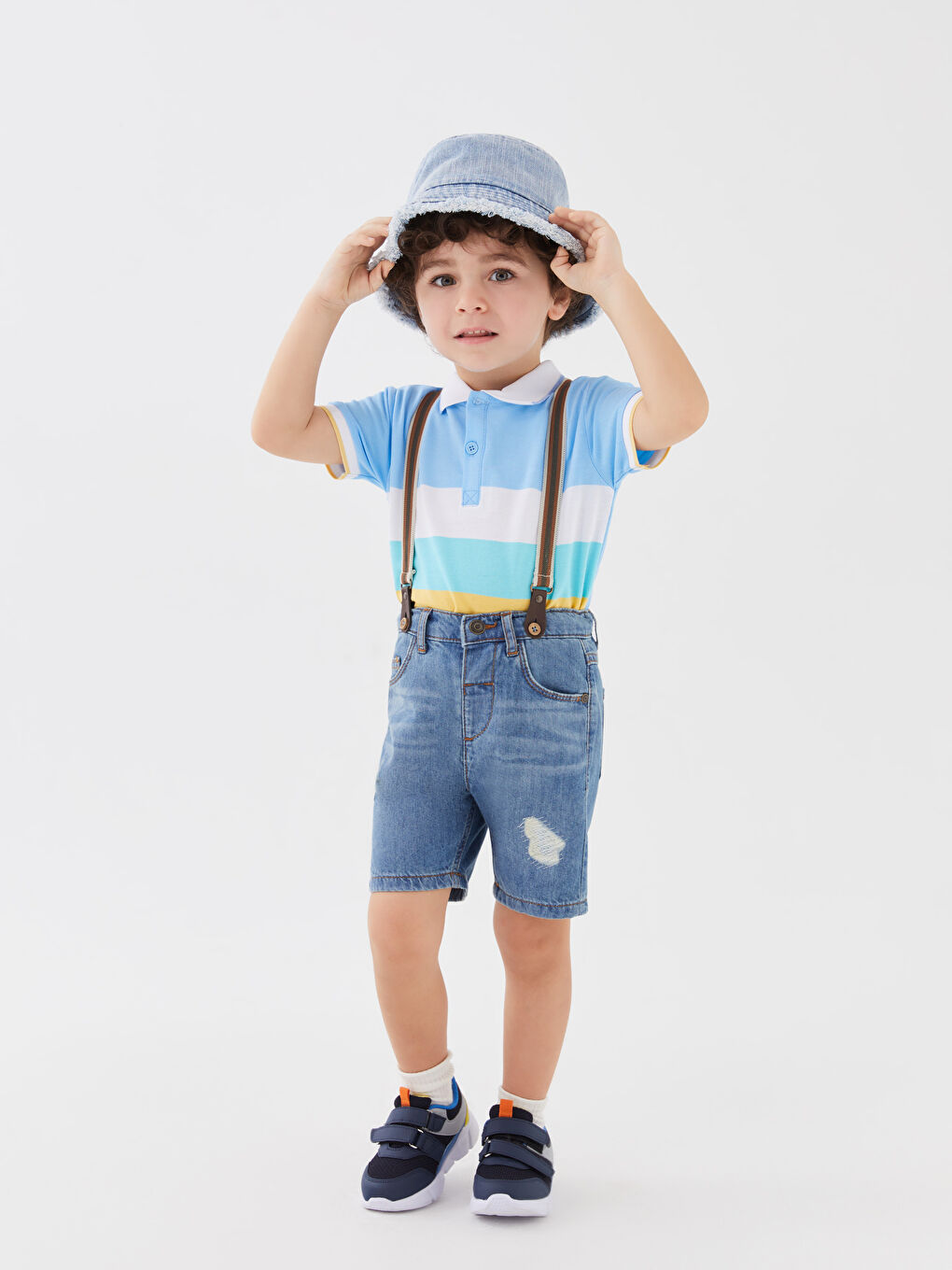 Polo Neck Short Sleeve Color Block Baby Boy T-Shirt-2