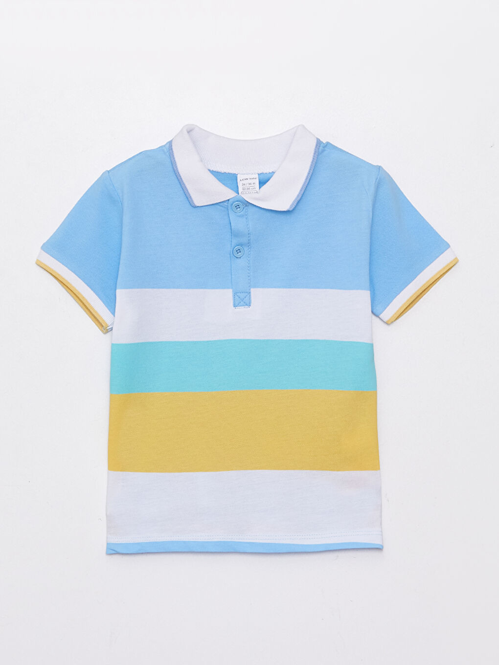 Polo Neck Short Sleeve Color Block Baby Boy T-Shirt-3