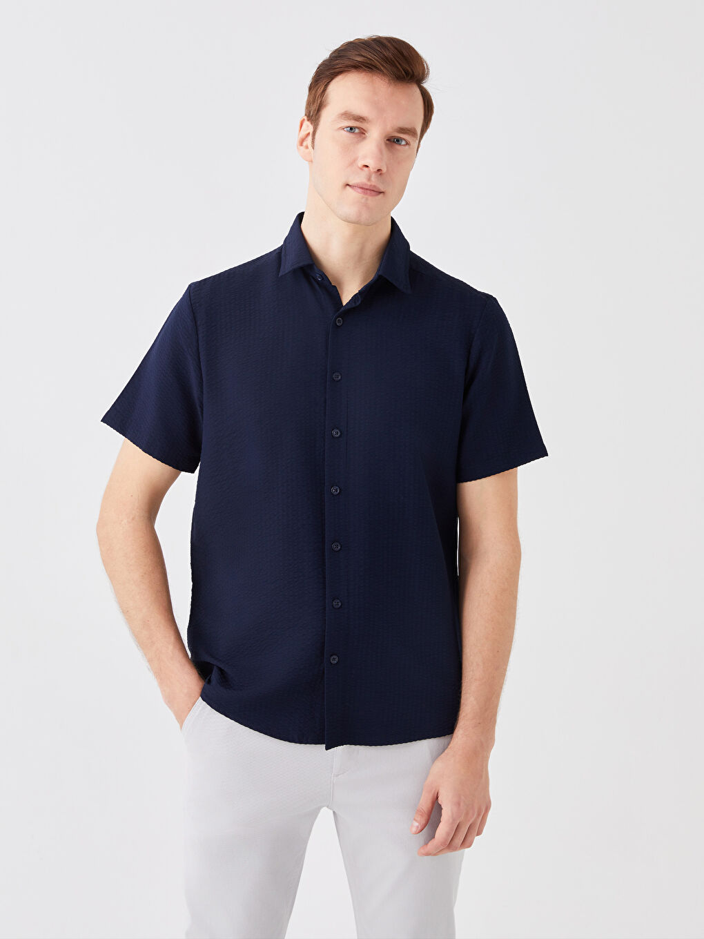 Regular Fit Short Sleeve Men's Shirt-1