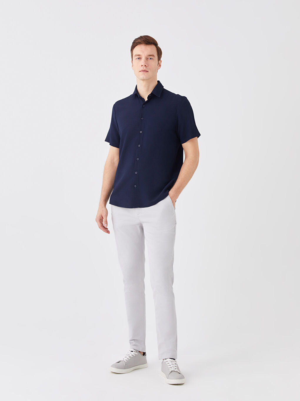 Regular Fit Short Sleeve Men's Shirt-2