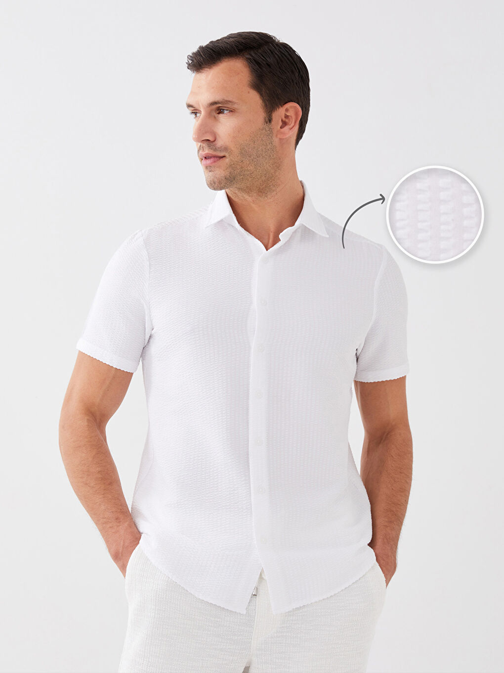 Regular Fit Short Sleeve Men's Shirt -S3BT87Z8-Q6K