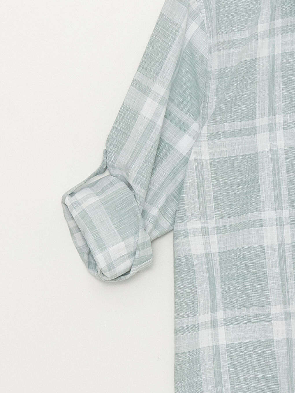 Yeşil Regular Fit Uzun Kollu Ekose Poplin Erkek Gömlek-7