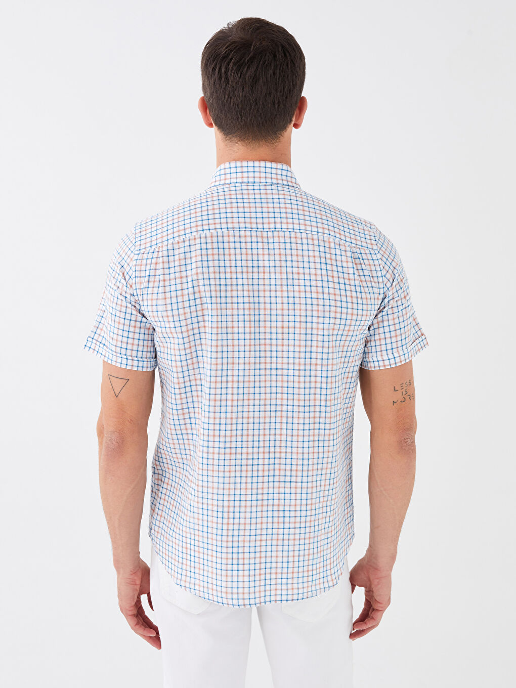 LCWAIKIKI Classic Regular Fit Short Sleeve Plaid Men's Shirt -S3BT89Z8-LND