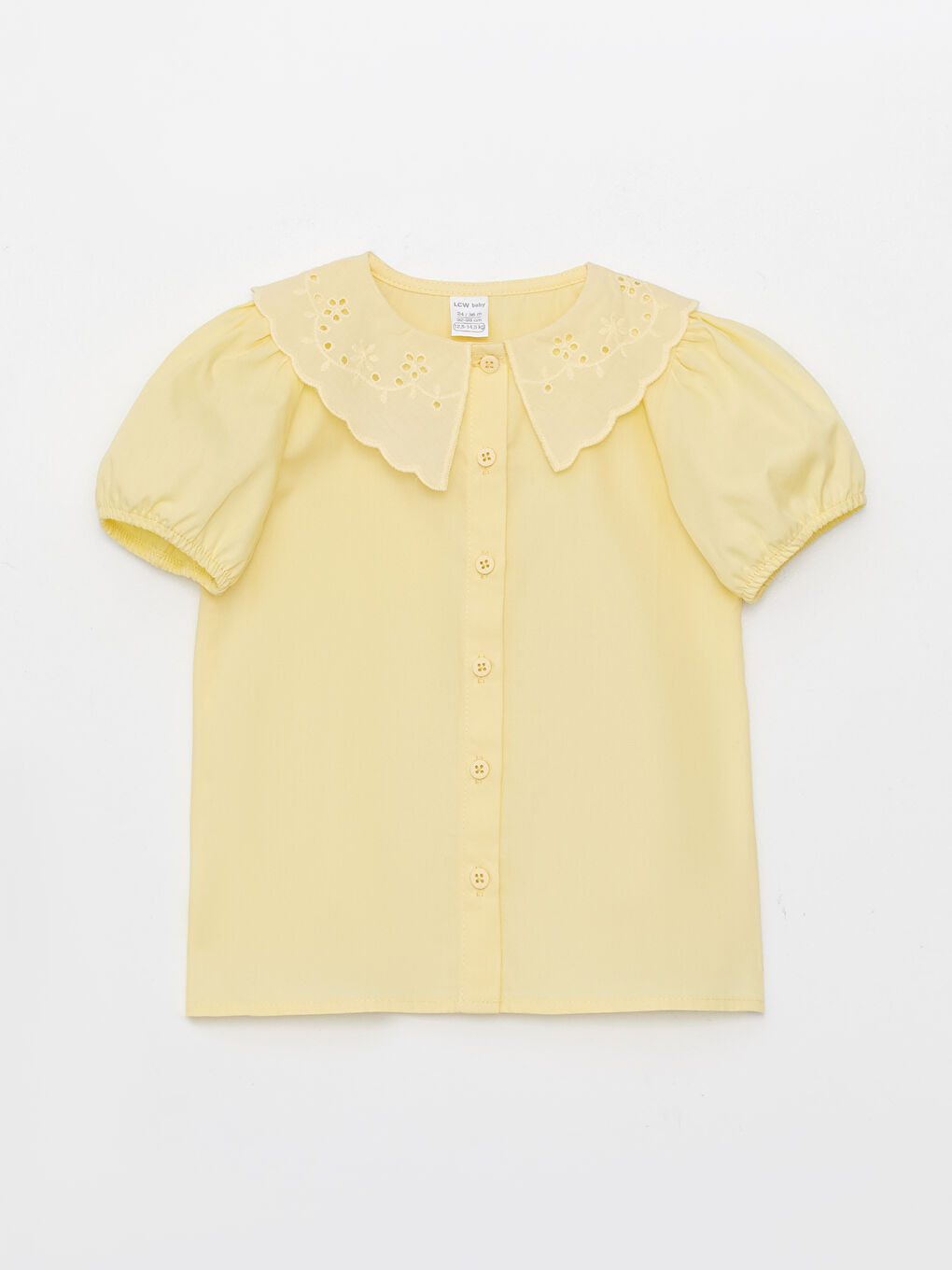 LCW baby Baby Girls' Peter Pan Collar Short Sleeve Shirt -S3BT99Z1-FQJ