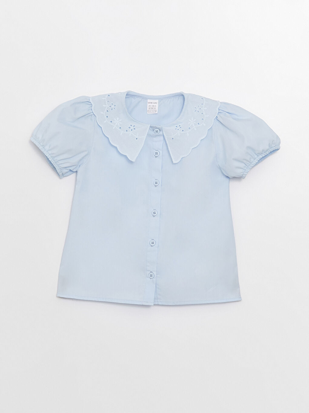 Baby Girls' Peter Pan Collar Short Sleeve Shirt -S3BT99Z1-FUX