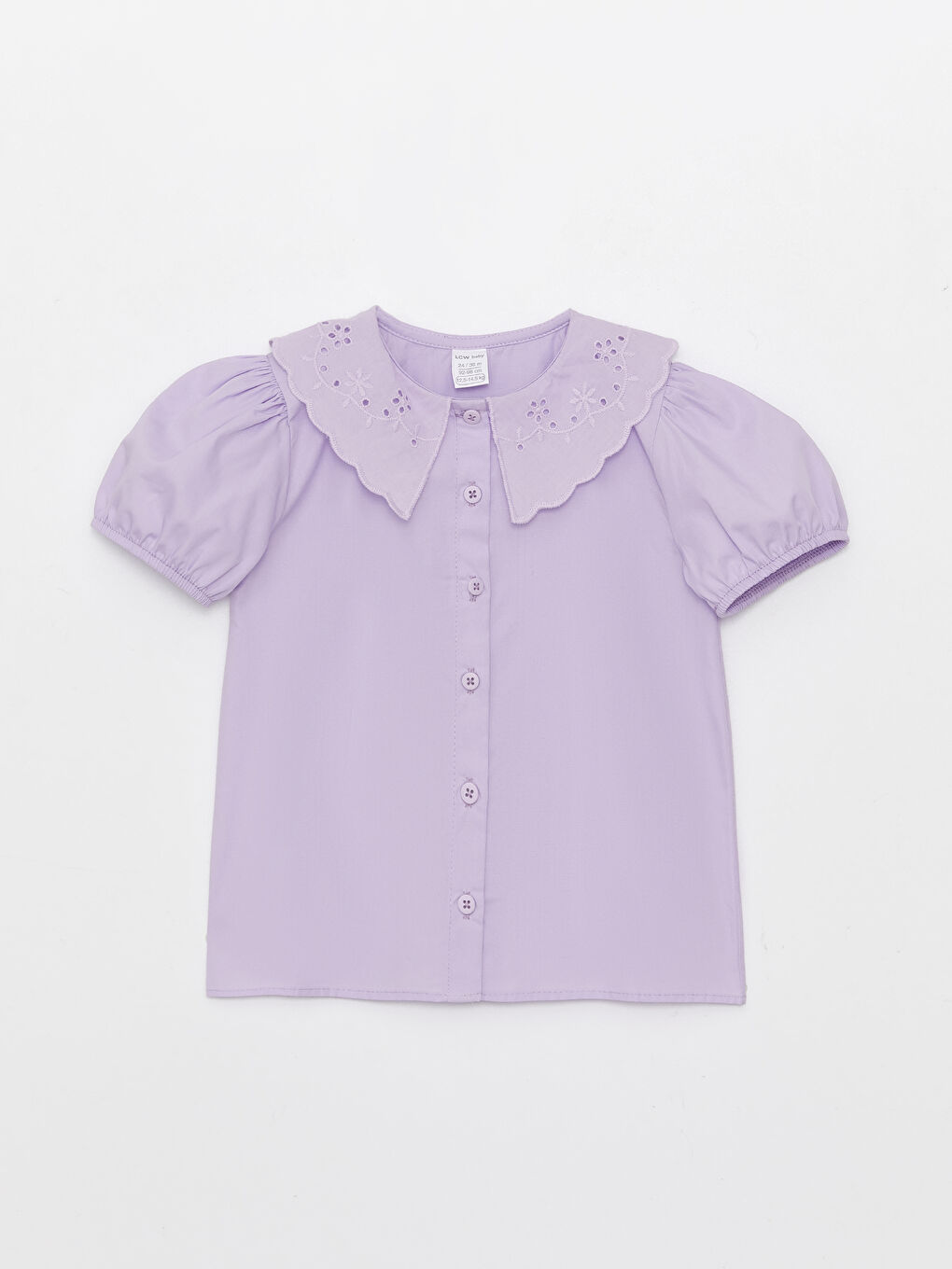 Baby Girls' Peter Pan Collar Short Sleeve Shirt-3