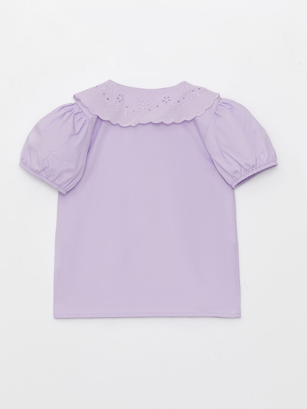 Baby Girls' Peter Pan Collar Short Sleeve Shirt-4