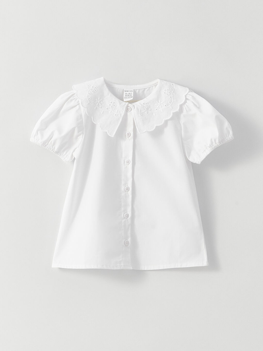 LCW baby Baby Girls' Peter Pan Collar Short Sleeve Shirt -S3BT99Z1-Q6K