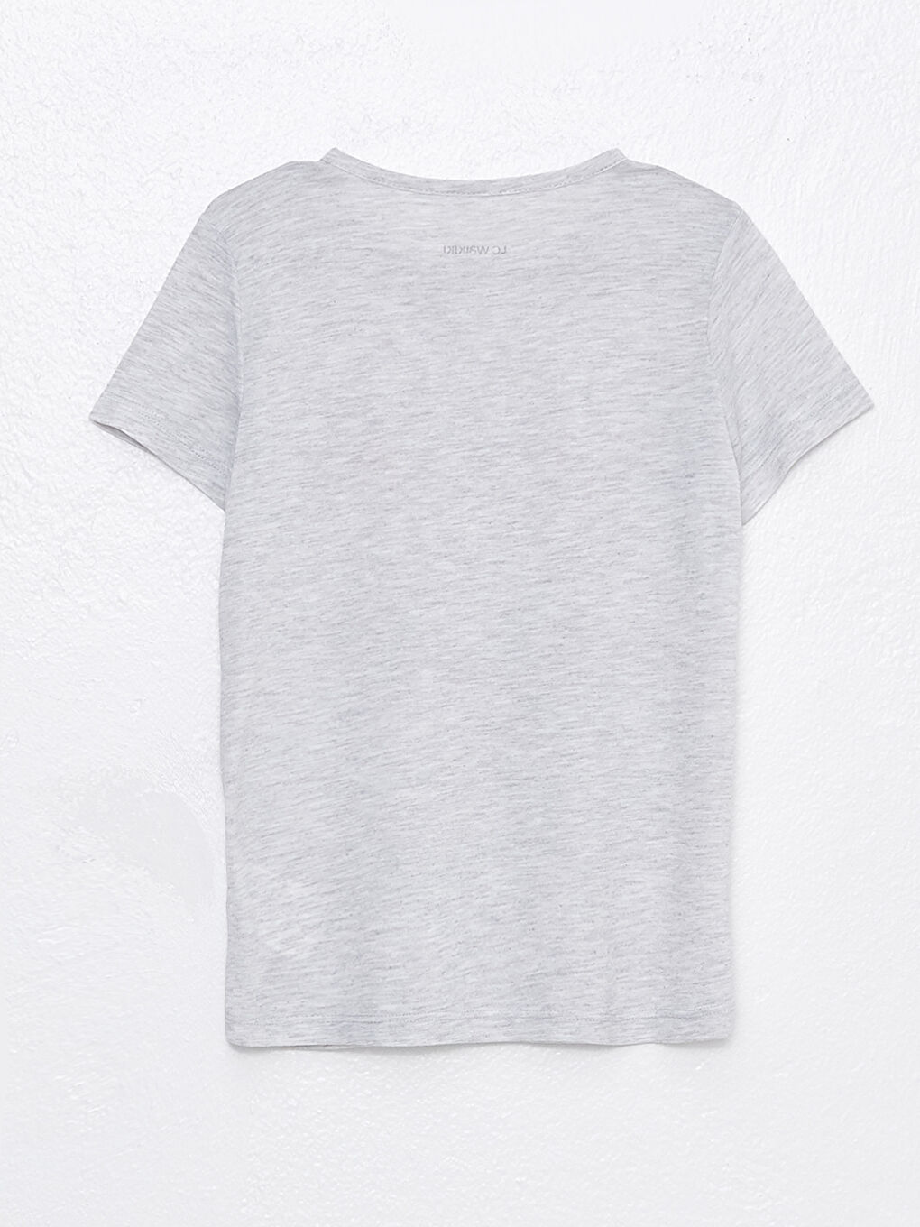 تيشيرت للبنات بياقة دائرية مطبوع كم قصير-1