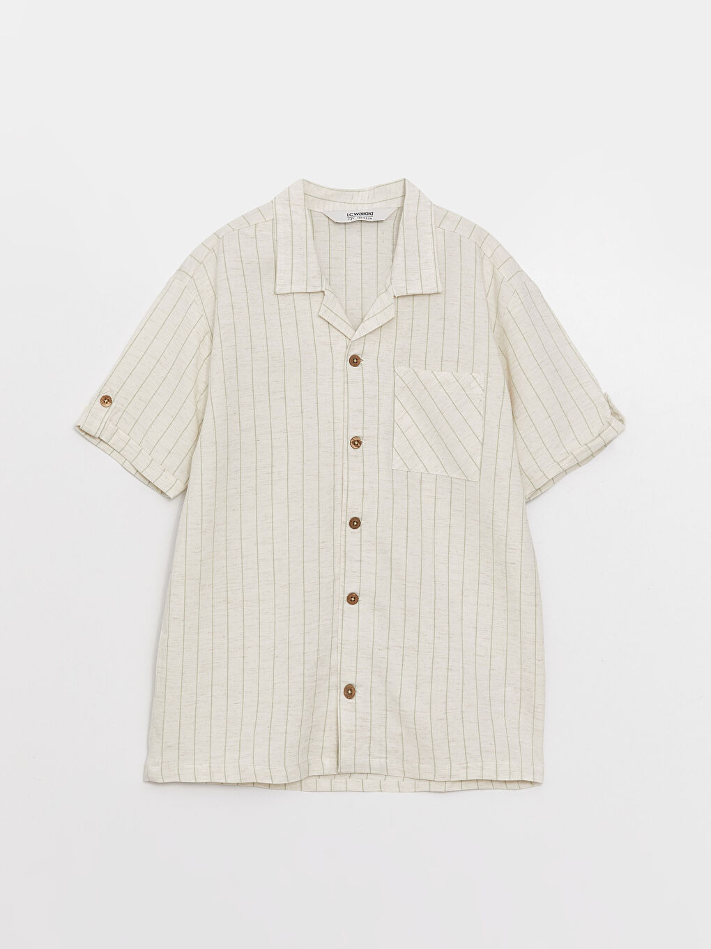 Striped Linen Blend Boys' Shirt -S3BU04Z4-LFT