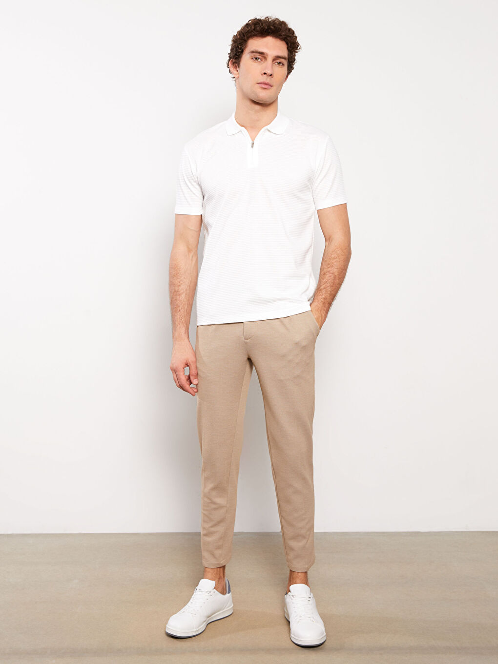 Polo Neck Short Sleeve Men's T-Shirt-1