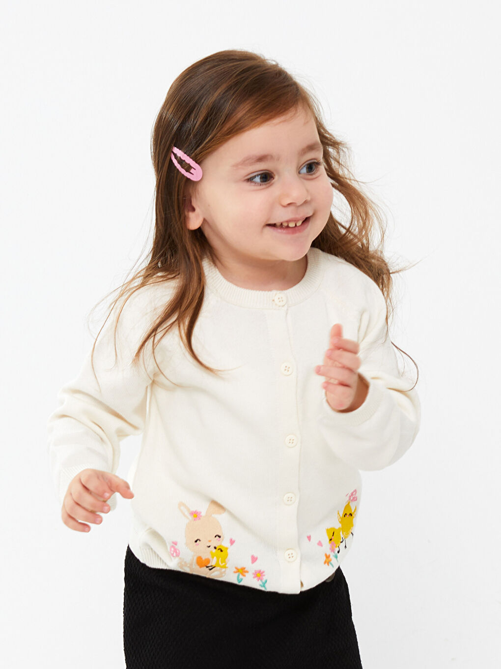 LCW baby کاردیگانی چنراوی کچانی ساوا یەخە خڕ قۆڵ درێژ دیزاینی نەخش -S3BU13Z1-FDW