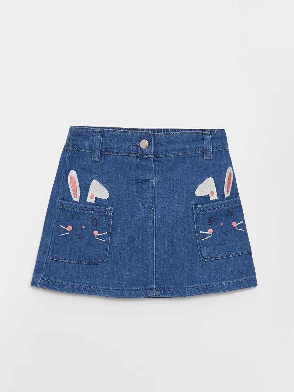 LCW baby Elastic Waist Embroidery Detailed Baby Girl Jean Skirt -S3BU17Z1-507