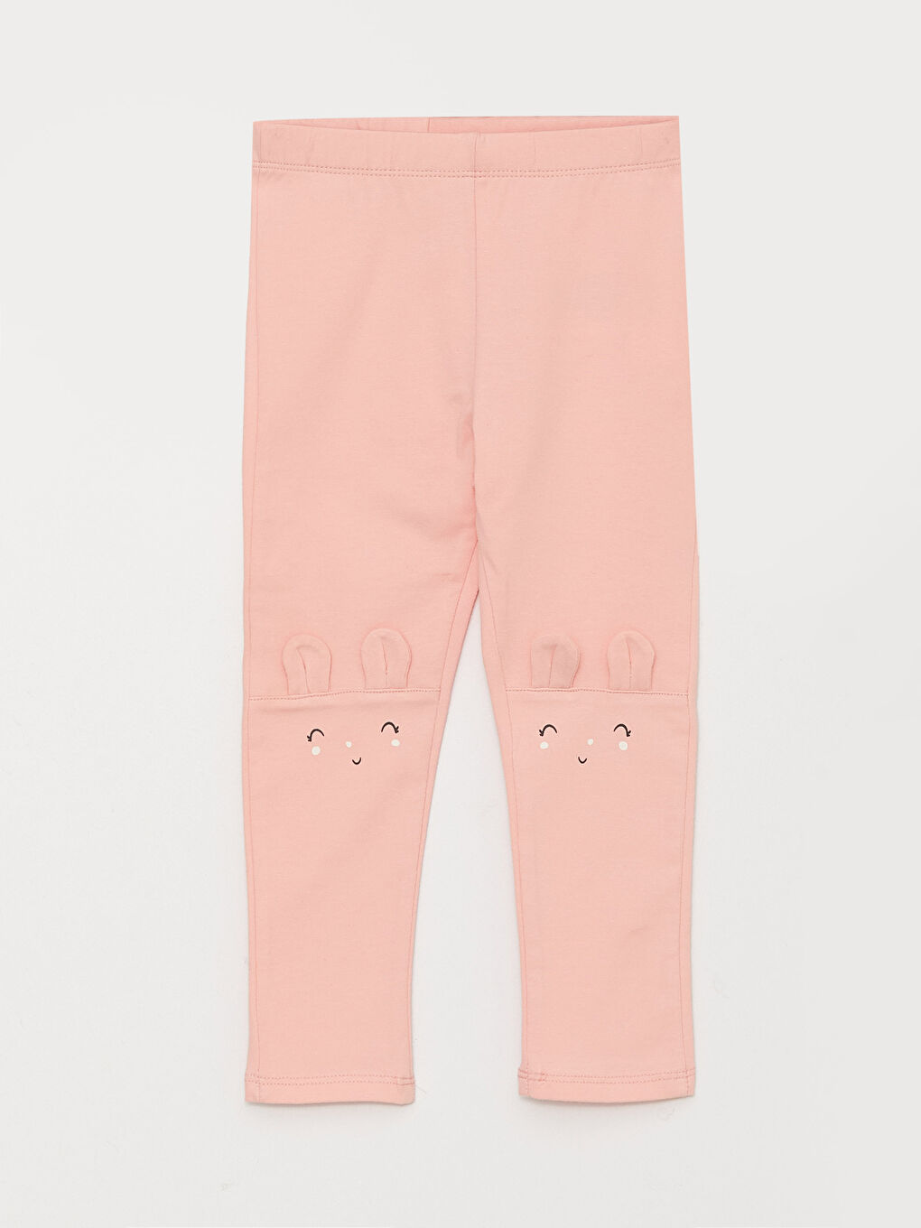 Pembe Beli Lastikli Baskılı Kız Bebek Tayt