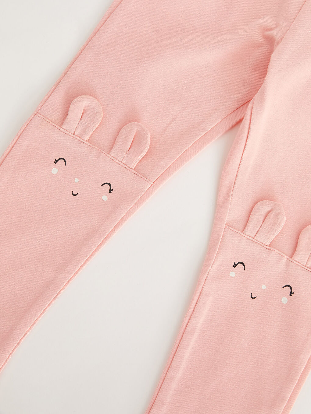 Pembe Beli Lastikli Baskılı Kız Bebek Tayt-2