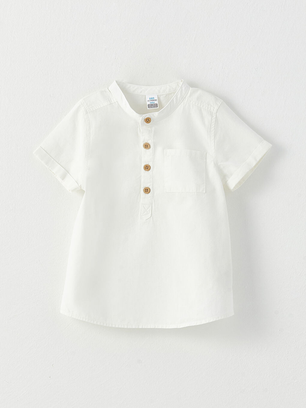 Grandad Collar Short Sleeve Baby Boys' Shirt