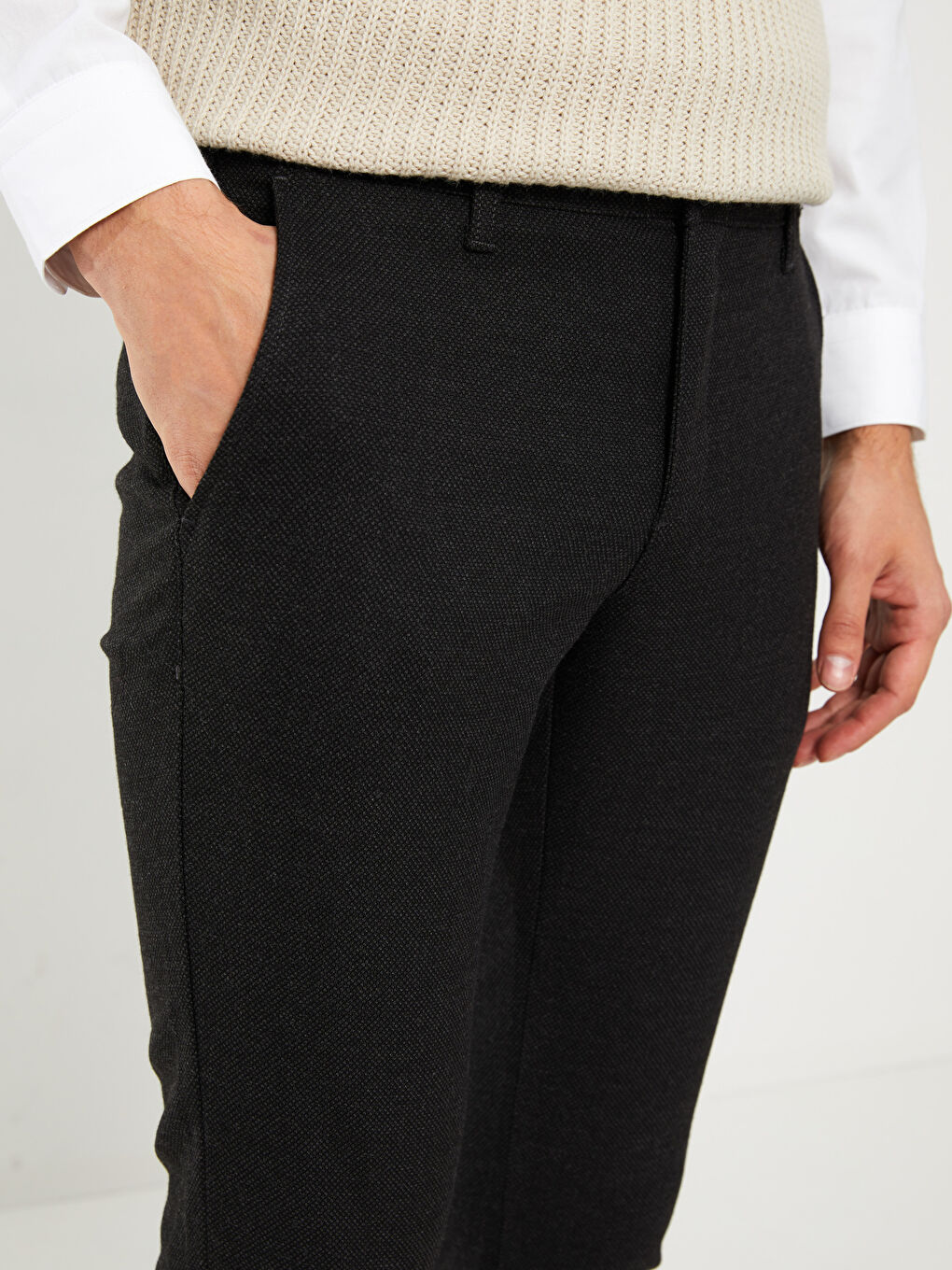 Siyah Slim Fit Erkek Pantolon-2