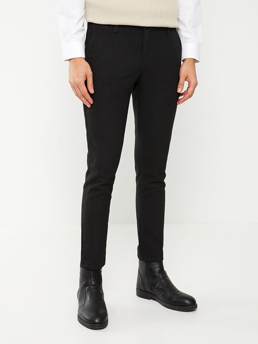 Siyah Slim Fit Erkek Pantolon-3