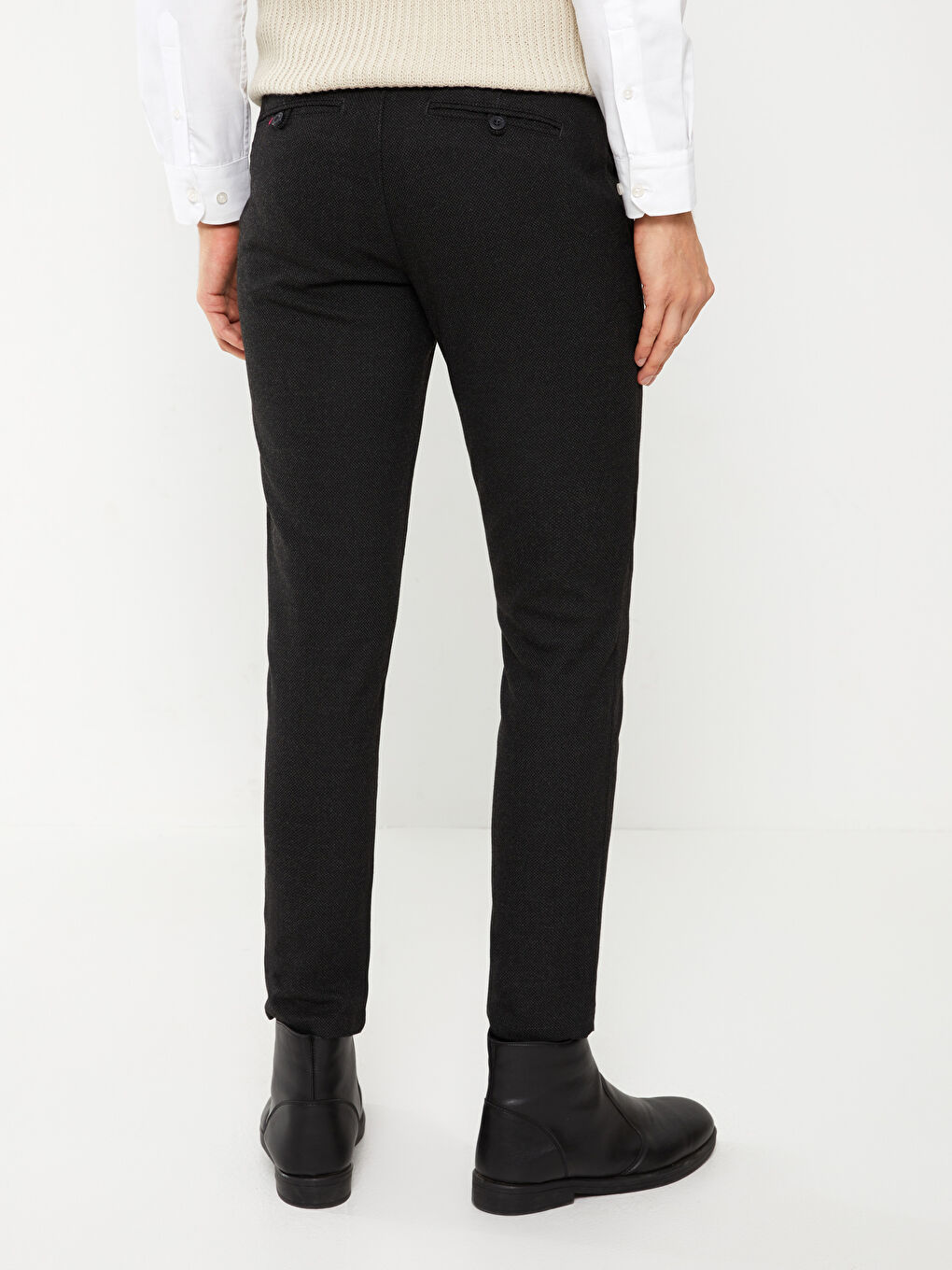 Siyah Slim Fit Erkek Pantolon-4