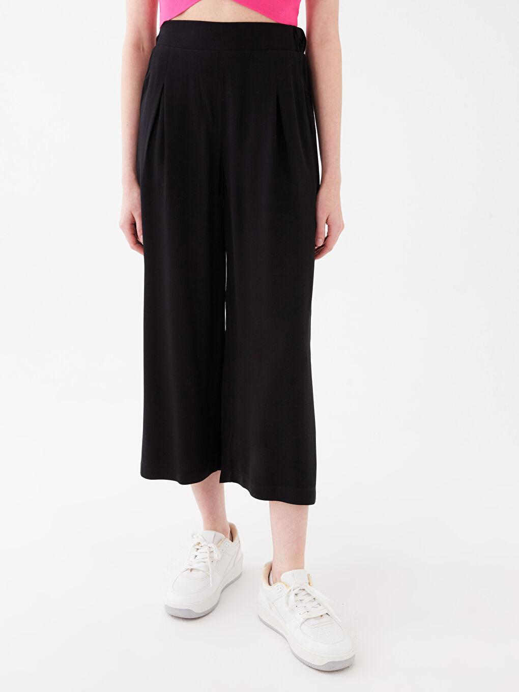 Women's Slim Fit Plain Trousers-2