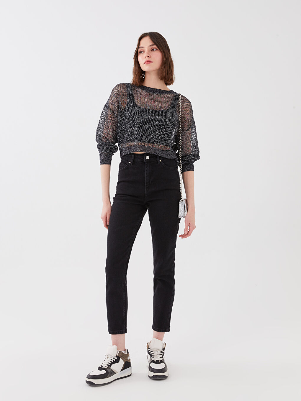 High Waist Slim Mom Women's Jeans -S3BU43Z8-CVL