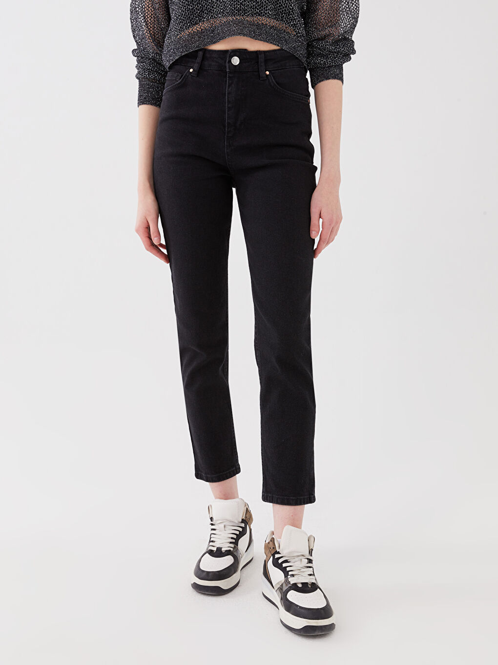 High Waist Slim Mom Women's Jeans -S3BU43Z8-CVL
