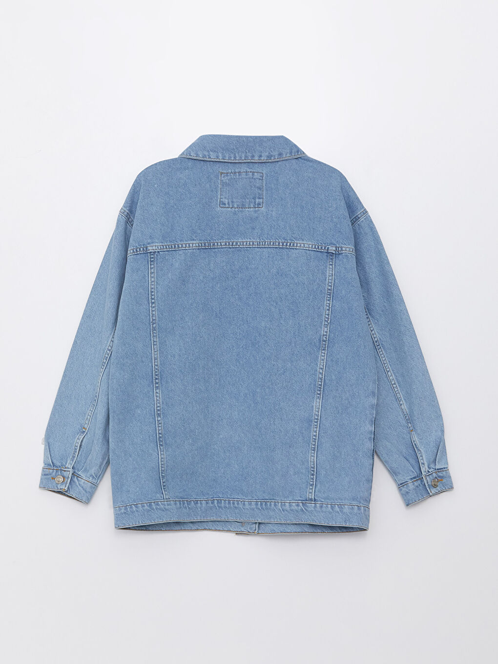 Veste en Jean à Capuche Régulière à Manches Longues pour Femmes-8