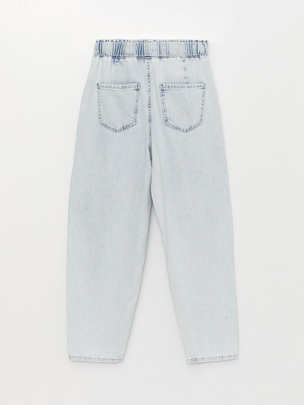Women's Elastic Waist Slouchy Straight Jeans-6