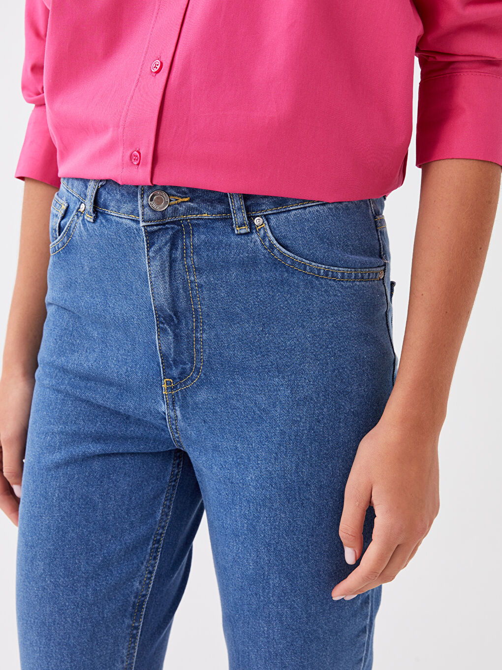 XSIDE High Waist Mom Fit Ankle Length Women Jeans -S3BU48Z8-Q6L